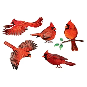 Pentru 1Set Roșu Cardinal Păsări, Decal Perete de Vinil Autocolant Decor