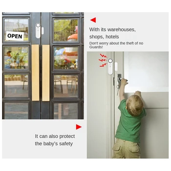 1Set Inteligent Ușă Fereastră Senzor Inteligent Acasă Ușa Detectoare de Ușă Și Fereastră Alarme Antiefractie Alb
