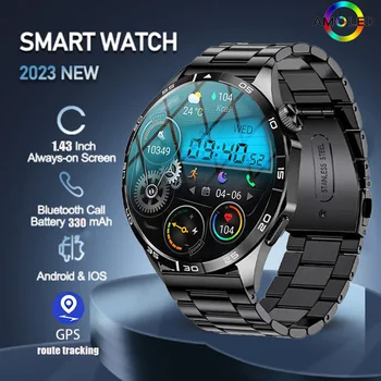 Nouă Bărbați smartwatch HD Bluetooth Vorbesc 1.43 inch ecran complet tactil AMOLED 330Mah baterie de încărcare Wireless pentru femei smartwatch