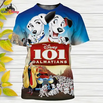 Disney 101 Dalmatiens T-Shirt Anime Desene animate 3D de Imprimare Streetwear Băiat Fată de Moda Casual Supradimensionat Tricou Copii Teuri Topuri Tricou
