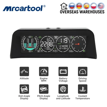 MRCARTOOL M80 Masina Head-up Display Vitezometru Panta Metru HUD Auto Busola Inclinometer Longitudine Latitudine GPS OBD