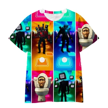 2023 Nouă Vară Fierbinte Joc Skibidi Toaletă Tricou Copii 3D Imprimate T-Shirt pentru Baieti Speakerman Haine Fete Adolescente Casual Streetwear