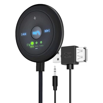 Bluetooth Car Kit FM Tramsmitter Receptor 3.5 Mm AUX Audio apeluri Hands-Free cu Adaptor Încorporat Microfon Cu LED-uri de Afișare