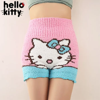 Hello Kitty Termice Pantaloni De Iarnă Pentru Femei Îngroșa Elastic Jambiere Drăguț Talie Mare Stretch Pantaloni Scurți Strânse Dublu Strat Cald Pantaloni