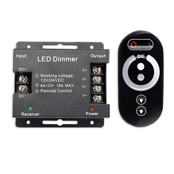 18A LED Monocrom Controller Dimmer 12V 24V Cu RF Wireless Touch Control de la Distanță Pentru o Singură Culoare Light Bar