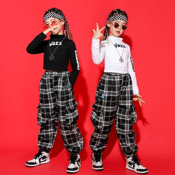 Copii Arată Kpop Stradă Haine Adolescente Hip Hop Îmbrăcăminte Culturilor Topuri Pantaloni Carouri Pentru Fete Scena Jazz Dans Costum De Haine