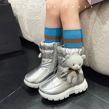 Pantofi pentru copii Cizme de Iarna pentru Baiat Impermeabil Pu Superioară de Fete pentru Copii Copil Plus Catifea Îngroșat Încălțăminte Non-Alunecare de Cald