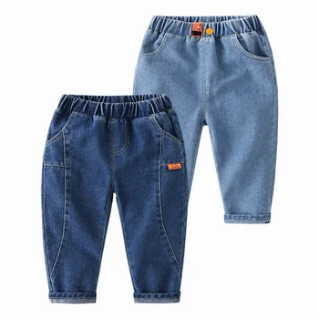 Elastic moale Baieti Pantaloni din Denim de Bumbac Elastic Talie Material Confortabil Copilul Fete Blugi Haine pentru Copii