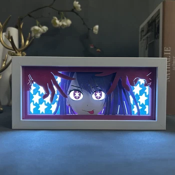 Tăiat hârtie Anime Cutie de Lumină Oshi Nu Ko Ai Hoshino pentru Decor Dormitor Cadou de Ziua Manga Caseta de Umbra Birou Lampă de Masă cu LED Lumina de Noapte