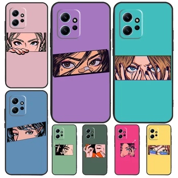 Pop art Fată Anime Estetice Pentru Xiaomi Redmi Nota 12 11 10 9 Nota 12 8 9 10 11 Pro Caz de Telefon Pentru Redmi 12 9 C 10C