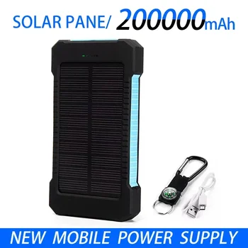 200000mAh Acumulator Extern Solar Power Bank LEDSOS Lanterna RAPID de Încărcare Portabil Impermeabil Powerbank Pentru Telefon Mobil Inteligent