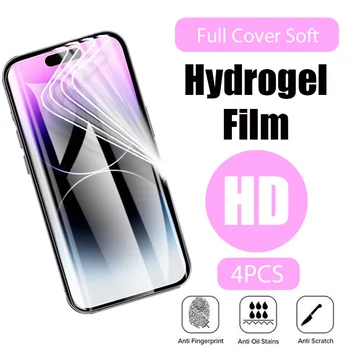 4BUC Hidrogel Film pentru IPhone 12 13 Pro Max Mini-Ecran de Protecție pentru IPhone 11 12 Pro XS Max XR X 6 7 8 Plus SE de Film Nu de Sticla