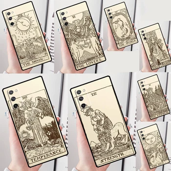 Carte de Tarot Astrologie Soarele Luna Iubitor Funda Pentru Samsung Galaxy S21 S22 S23 Plus Nota 20, Ultra S8 S9 S10 Nota 10 S20 FE Caz de Telefon