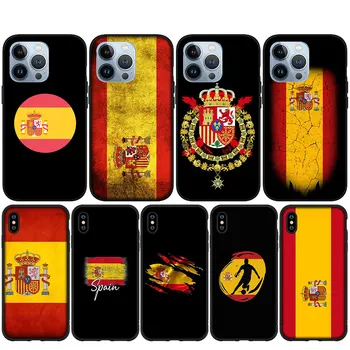 Spania Steagul Roșu Galben Carcasa Moale pentru iPhone 15 14 13 12 Mini 11 Pro XS Max X XR 7 8 Plus + 15+ Telefon Acoperi Caz