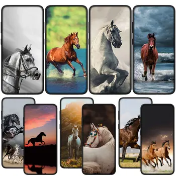 Running Wild Horse Capac Negru Carcasa Telefon pentru Samsung Galaxy S20 S21 Fe S23 S22 Ultra S8 Plus A12 A13 A21S A71 Caz Moale